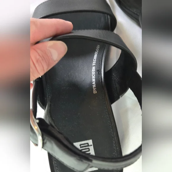 Fitflop Gracie Leather Back Strap Black Sandals Beach Vacation Women's 8 - Picture 6 of 8